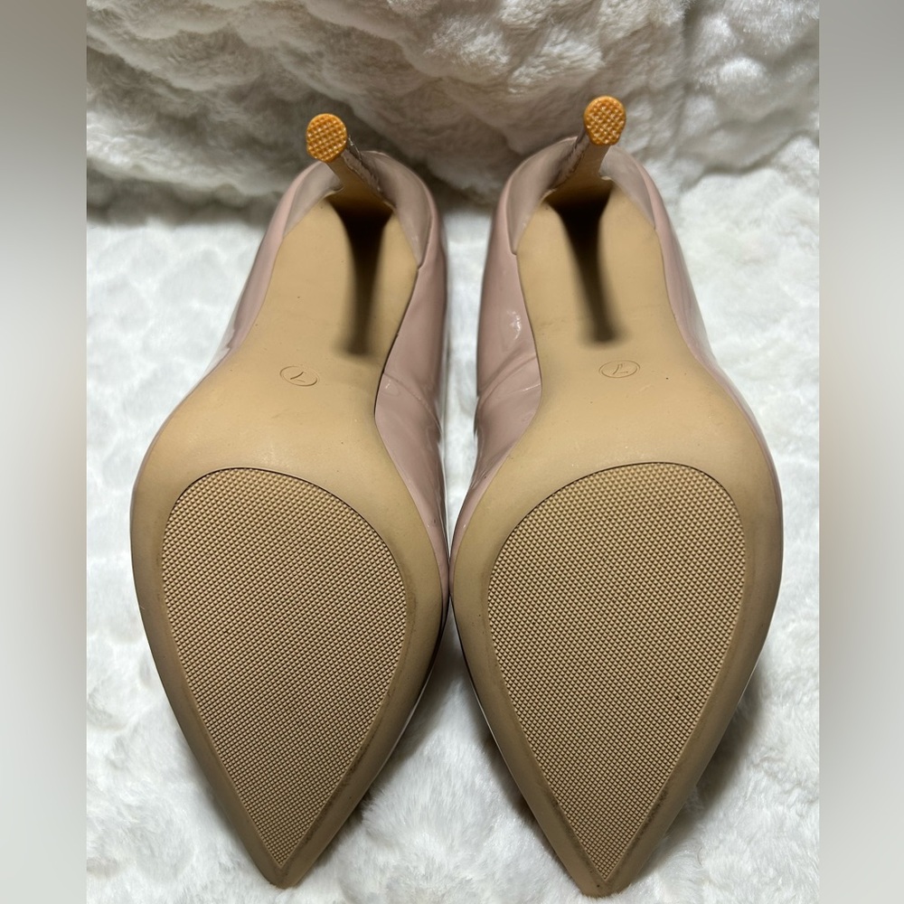 Genshuo Blush Nude Patent Leather pointed toe  Stiletto Heel women’s size 7 - Picture 7 of 9